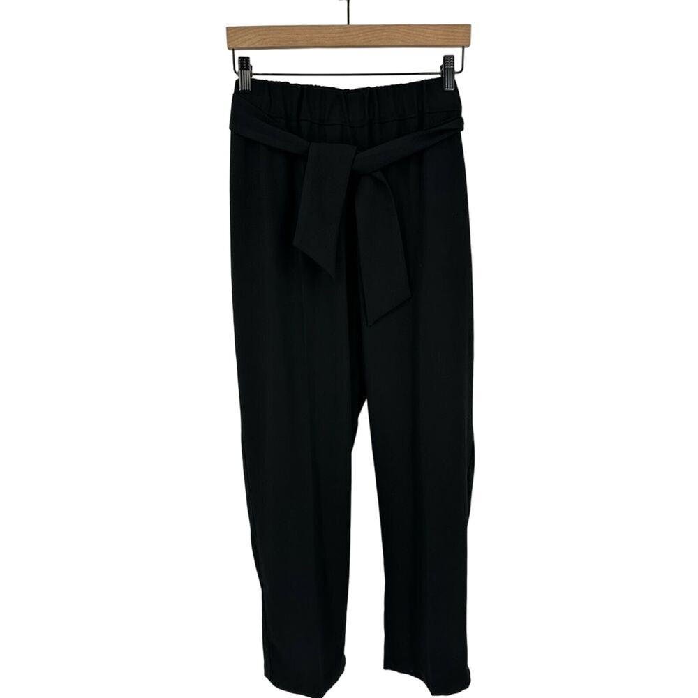 NWT ELOQUII Eva Tie-Waist Trousers Size 16 Black Elastic Waist